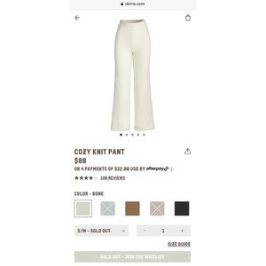 SKIMS Cozy Knit Pant - Bone